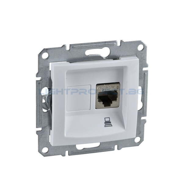 SCHNEIDER ELECTRIC SDN4700121 ИНФОРМАЦИОННА РОЗЕТКА RJ45 КАТ.6 UTP SEDNA, 16А, БЯЛ