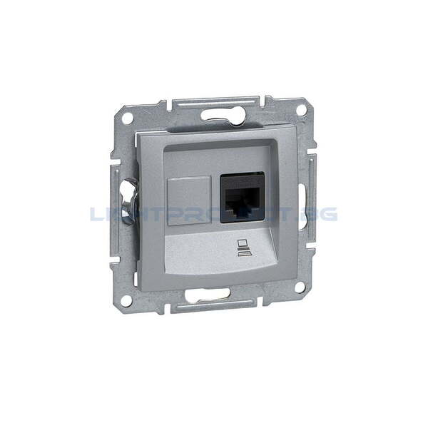 SCHNEIDER ELECTRIC SDN4700160 ИНФОРМАЦИОННА РОЗЕТКА RJ45 КАТ.6 UTP SEDNA, 16А, АЛУМИНИЙ