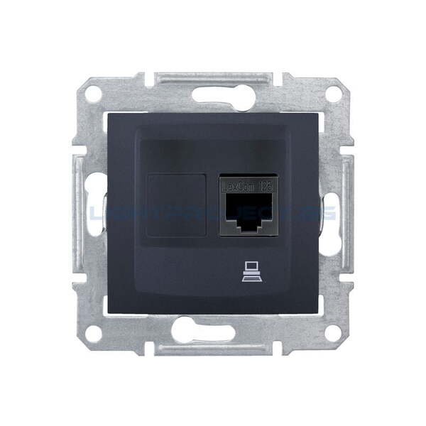 SCHNEIDER ELECTRIC SDN4700170 ИНФОРМАЦИОННА РОЗЕТКА RJ45 КАТ.6 UTP SEDNA, 16А, ГРАФИТ