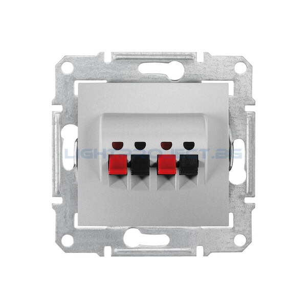 SCHNEIDER ELECTRIC SDN5400160 ДВОЙНА РОЗЕТКА ЗА ВИСОКОГОВОРИТЕЛ SEDNA, АЛУМИНИЙ