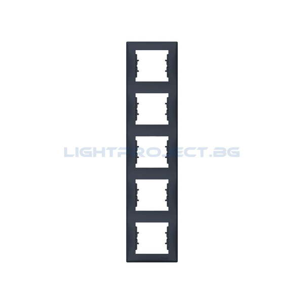 SCHNEIDER ELECTRIC SDN5801570 ДЕКОРАТИВНА РАМКА SEDNA ВЕРТИКАЛНА ПЕТОРНА ГРАФИТ