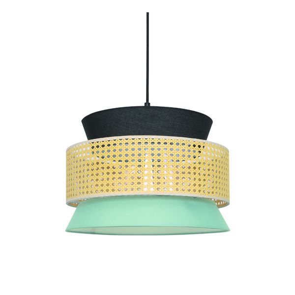 ACA LIGHTING ^HARDS PV 1X27 NISYROS BLACK-WEMAN FABRIC+PAINT D40XH150CM ACA-TF20841P