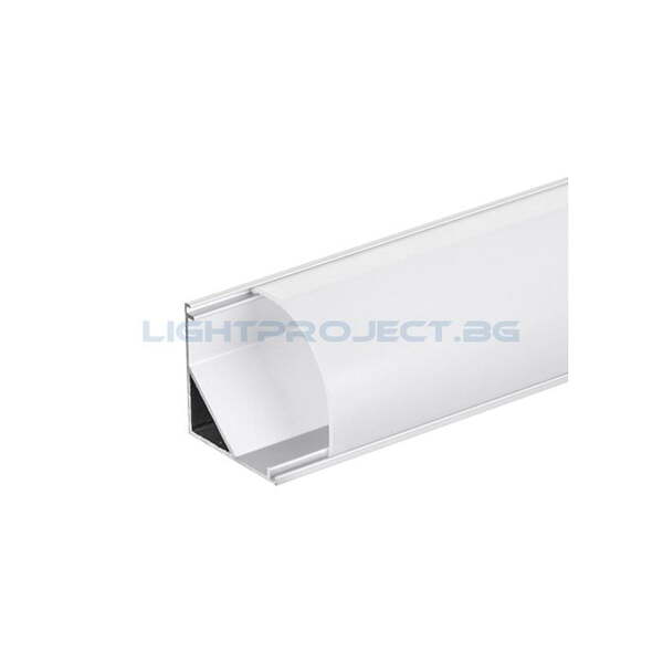 ULTRALUX АЛУМИНИЕВ ПРОФИЛ ЗА LED ЛЕНТА, ГОЛЯМ, ЪГЛОВ, ЗА ОТКРИТ МОНТАЖ, 2М