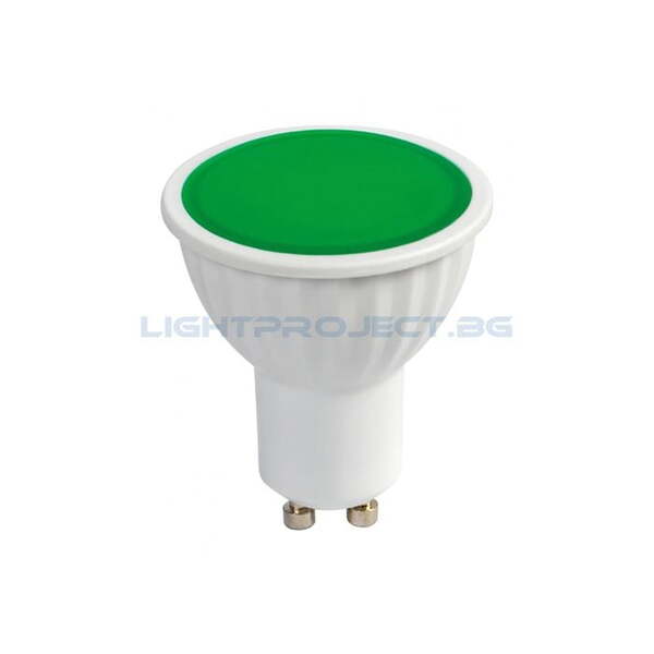 ULTRALUX LED ЛАМПА ЛУНИЧКА 5W, GU10, 220-240V AC, ЗЕЛЕНА СВЕТЛИНА