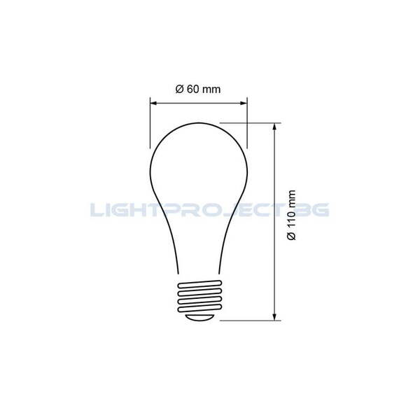 ULTRALUX LED ЛАМПА КРУШКА 6W, E27, 2700K, 220-240V AC, ТОПЛА СВЕТЛИНА