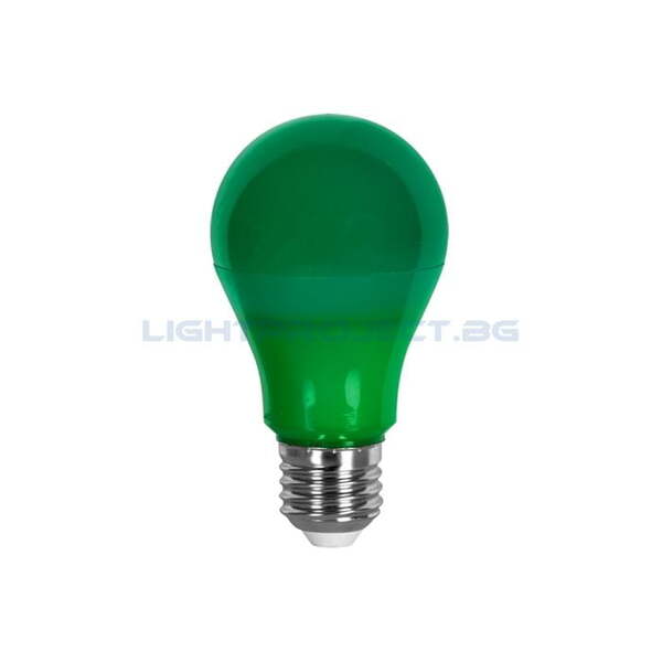ULTRALUX LED ЛАМПА КРУШКА 6W, E27, 220-240V AC, ЗЕЛЕНА СВЕТЛИНА