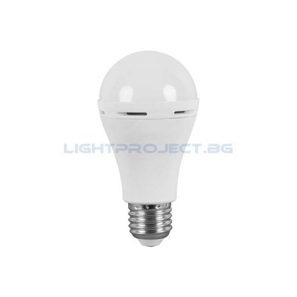 ULTRALUX LED ЛАМПА КРУШКА С ВГРАДЕНА БАТЕРИЯ 6W, E27, 4200K, 220-240V AC, НЕУТРАЛНА СВЕТЛИНА