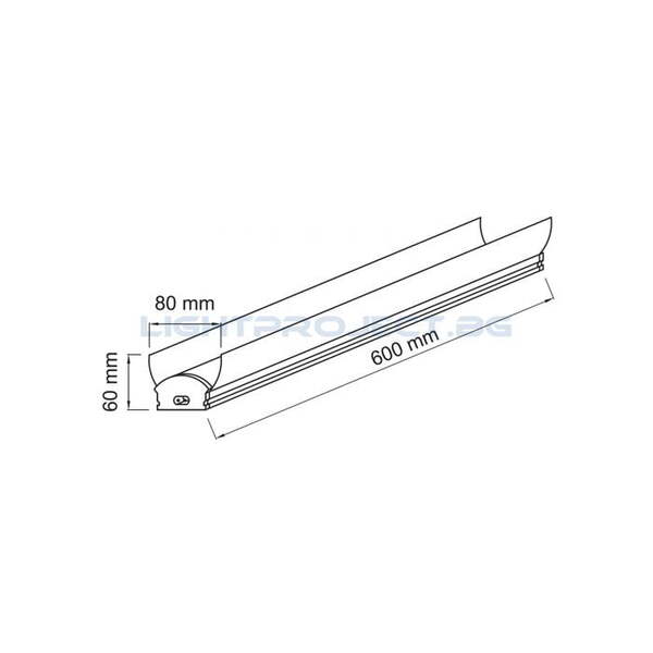 ULTRALUX LED ЛИНЕЙНО ОСВЕТИТЕЛНО ТЯЛО С РЕФЛЕКТОР 18W, 5000К, 180-265V AC, IP20, НЕУТРАЛНА СВЕТЛИНА
