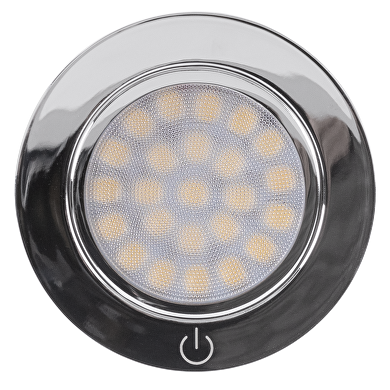 ULTRALUX МЕБЕЛНА TOUCH СВЕТОДИОДНА ЛУНА ЗА ВГРАЖДАНЕ 2W, 4200K, 12V DC, IP44, ХРОМ ВЛАГОЗАЩИТЕН