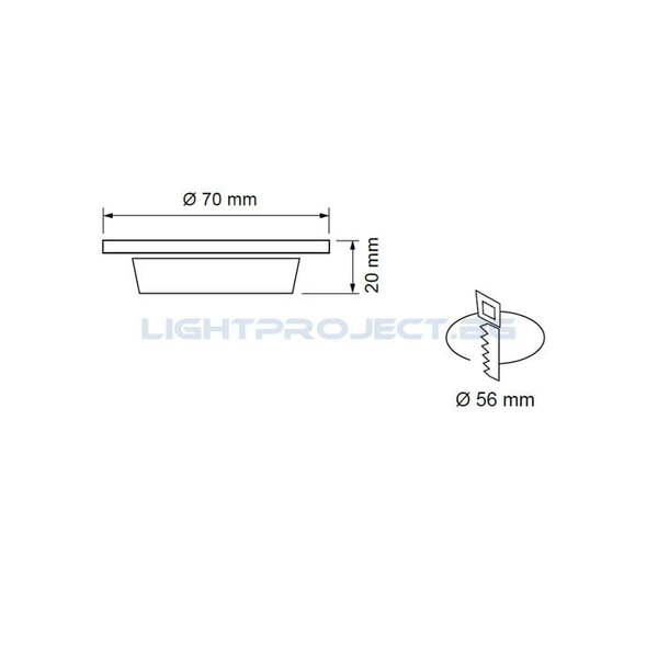 ULTRALUX МИНИ LED ЛУНА ЗА ВГРАЖДАНЕ 4W, 4200K, 220-240V AC, IP44, ХРОМ ВЛАГОЗАЩИТЕН