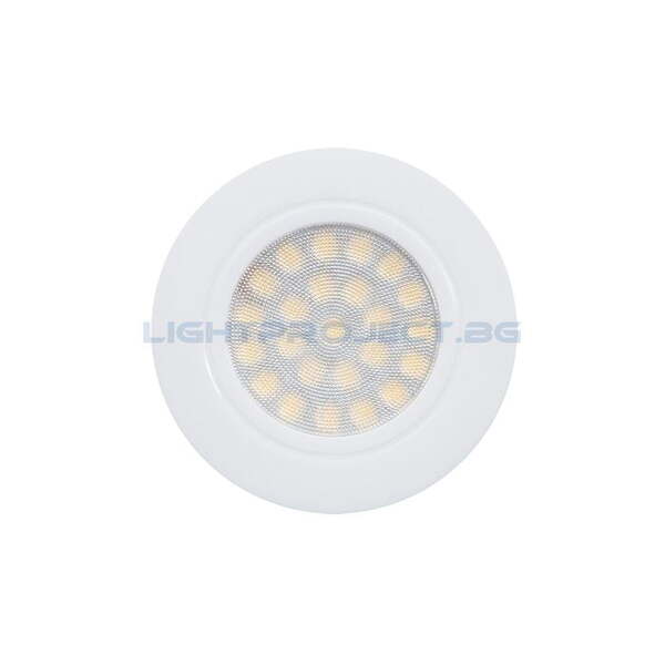 ULTRALUX МИНИ LED ЛУНА ЗА ВГРАЖДАНЕ 4W, 4200K, 220-240V AC, IP44, БЯЛА ВЛАГОЗАЩИТЕН