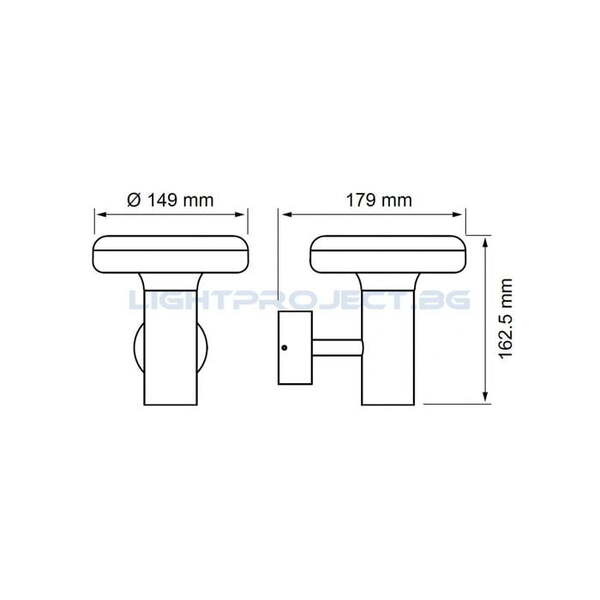 ULTRALUX LED ФАСАДНО ОСВЕТИТЕЛНО ТЯЛО 6W, 4200K, IP65, КРЪГ, ГРАФИТ ВЛАГОЗАЩИТЕН