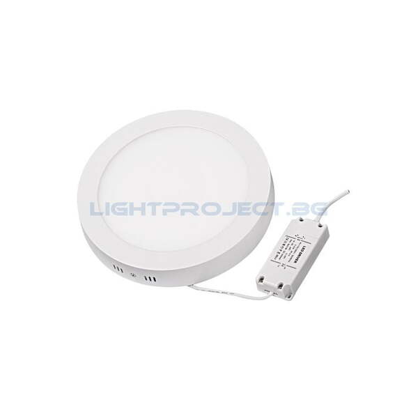 ULTRALUX LED ПАНЕЛ ЗА ВЪНШЕН МОНТАЖ, КРЪГ, 12W, 4200K, 220V-240V AC, НЕУТРАЛНА СВЕТЛИНА, SMD2835