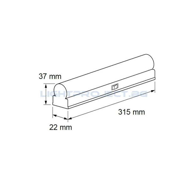 ULTRALUX LED ЛИНЕЙНО ОСВЕТИТЕЛНО ТЯЛО Т5 С КЛЮЧ, 4W, 6000K, 220-240V AC, IP20, СТУДЕНА СВЕТЛИНА