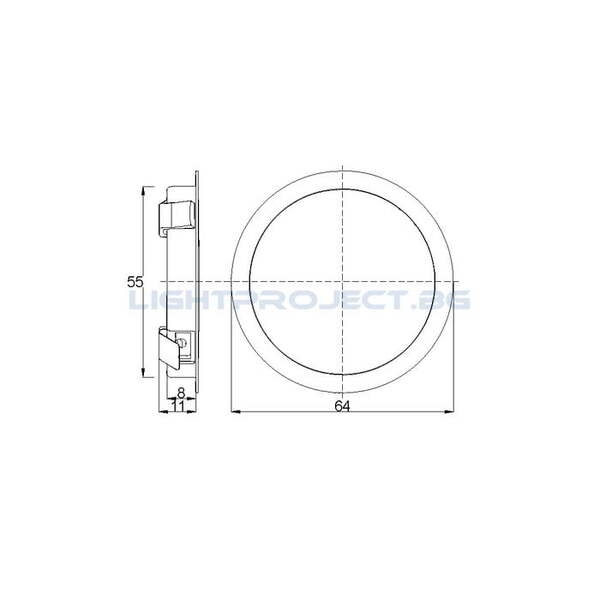 ULTRALUX МЕБЕЛНА LED ЛУНА ЗА ВГРАЖДАНЕ 2W, 4000K, 12V DC, СРЕБРИСТА