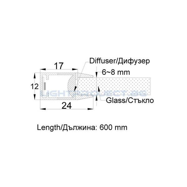 ULTRALUX LED ПРОФИЛ ЗА СТЪКЛЕНА ПОЛИЦА 4.5W, 4000K, 12V DC