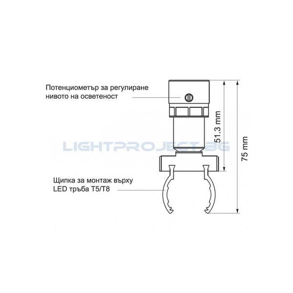 ULTRALUX ДИМИРАЩ МИНИ СЕНЗОР ЗА ОСВЕТЕНОСТ 1-10V DC, 50 MA