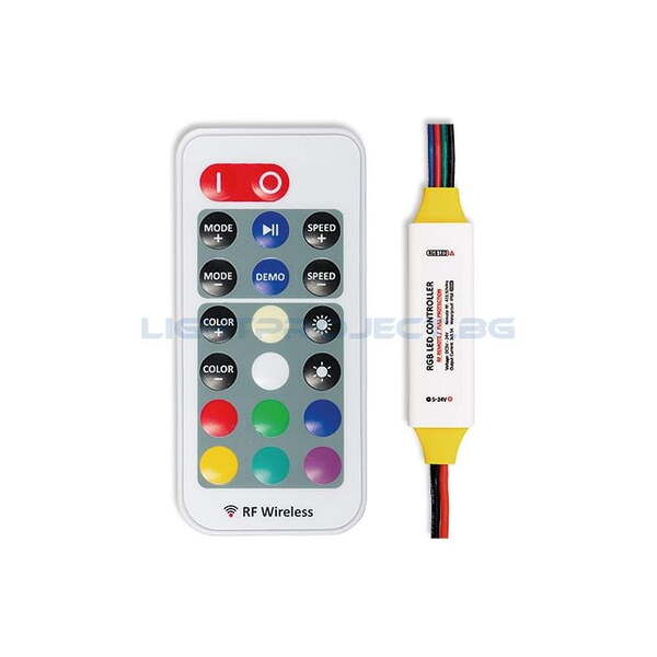ULTRALUX ПРОФЕСИОНАЛЕН RF КОНТРОЛЕР ЗА RGB СВЕТОДИОДНО ОСВЕТЛЕНИЕ, 5-24V DC, 3Х3,5А