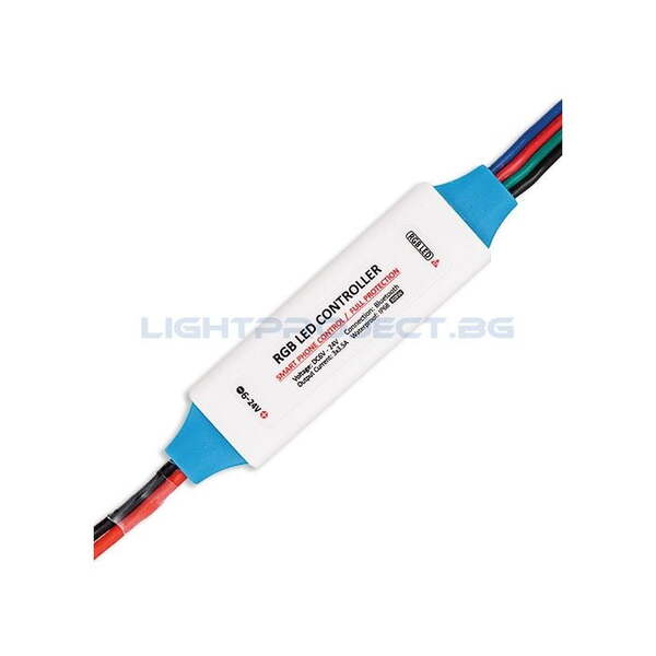 ULTRALUX ПРОФЕСИОНАЛЕН BLUETOOTH КОНТРОЛЕР ЗА RGB СВЕТОДИОДНО ОСВЕТЛЕНИЕ, 6-24V DC, 3X3.5 A