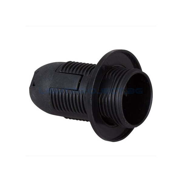 ULTRALUX ПЛАСТМАСОВА ФАСУНГА Е14 ЦЯЛА РЕЗБА ЧЕРНА 1 БР.