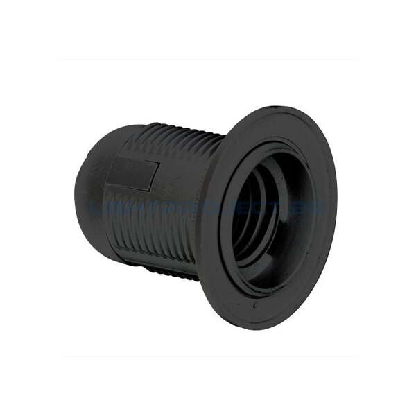 ULTRALUX ПЛАСТМАСОВА ФАСУНГА Е27 ЦЯЛА РЕЗБА ЧЕРНА, ОПАКОВКА ОТ 50 БР.