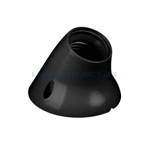 ULTRALUX ПЛАСТМАСОВА ФАСУНГА Е27, СТЕННА, НАКЛОНЕНА, ЧЕРНА, ОПАКОВКА ОТ 10 БР.