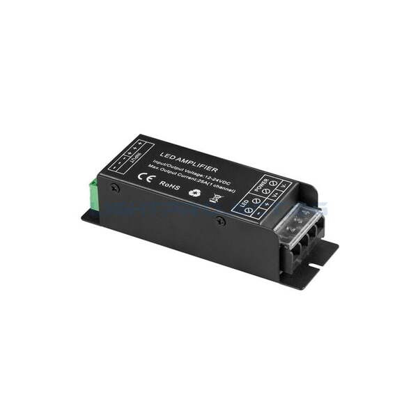 ULTRALUX УСИЛВАТЕЛ ЗА ЕДНОЦВЕТНA LED ЛЕНТА, 25A, 300W (12V), 12-24V DC