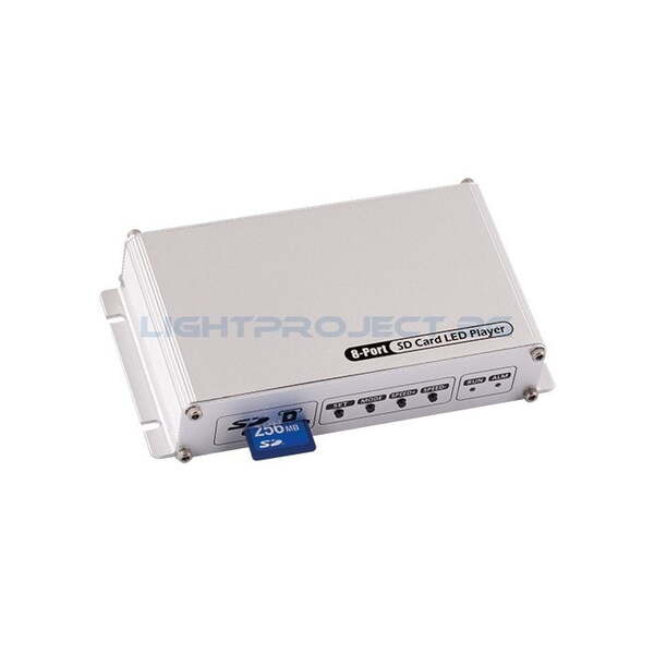 ULTRALUX КОНТРОЛЕР ЗА ДИГИТАЛНО LED ОСВЕТЛЕНИЕ, SD-КАРТА, 8 ПОРТA X 2048 ПИКСЕЛА, 5-24V DC