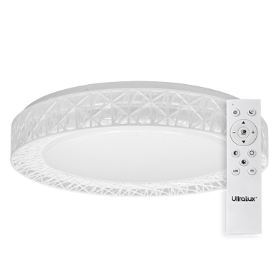 ULTRALUX LED ПЛАФОНИЕРА С ДЕКОРАТИВЕН РИНГ, ДИМИРАЩА, 60W, 3000-6500K, 220-240V AC, CCT, КРЪГ