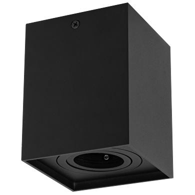 ULTRALUX ЛУНА ЗА ОТКРИТ МОНТАЖ, КВАДРАТ, GU10, ПОДВИЖНА, ЧЕРНА