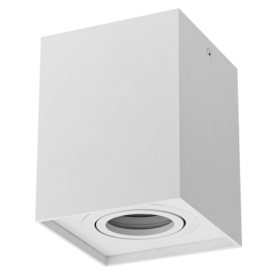 ULTRALUX ЛУНА ЗА ОТКРИТ МОНТАЖ, КВАДРАТ, GU10, ПОДВИЖНА, БЯЛА
