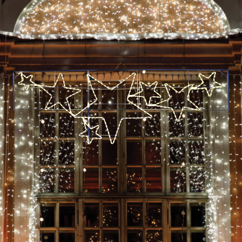 ACA LIGHTING КОЛЕДНО ОСВЕТЛЕНИЕ ^ "STARS" 264 LED 11M. PHOTO, WW ST., IP44, 87X237CM, 1.5M CAL. ACA-X082641215 ВЛАГОЗАЩИТЕН