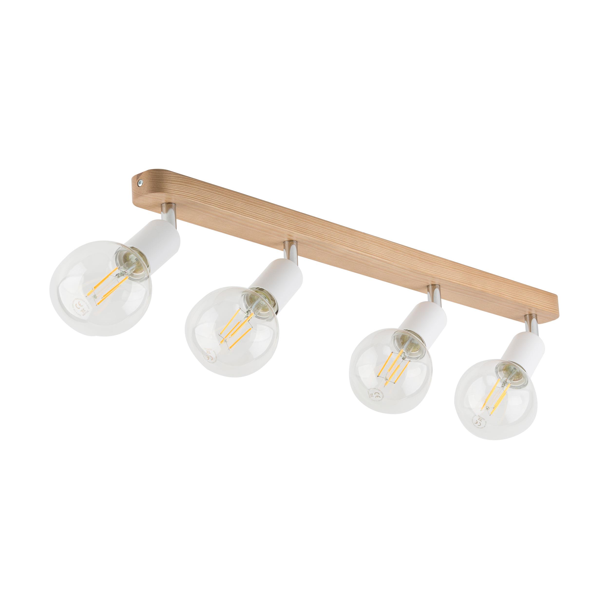 TK LIGHTING SIMPLY WOOD LAMPA SUFITOWA 4 PŁ WHITE