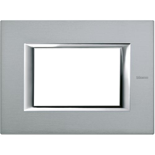 BTICINO - HA4803AZ Рамка 3М Анодизирана Brushed Mercury Метална Правоъгълна Axolute