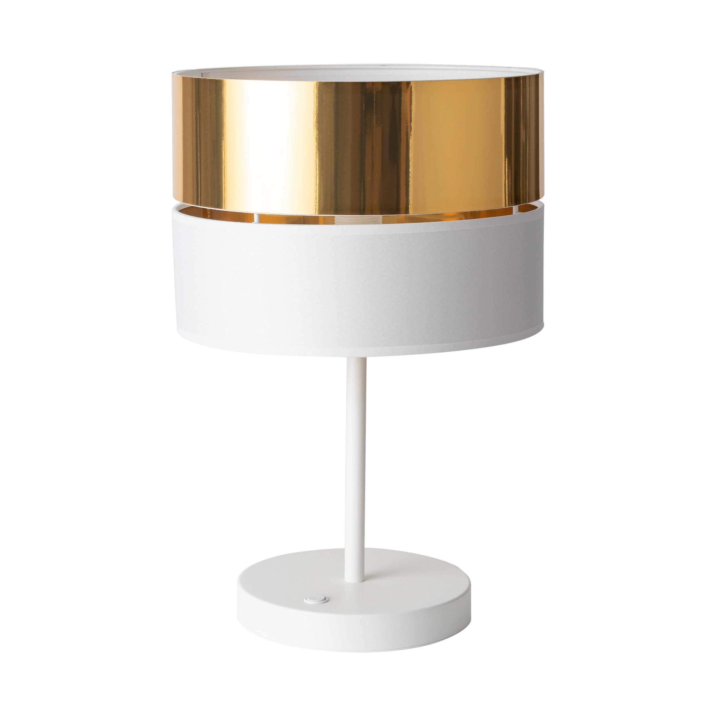 TK LIGHTING HILTON WHITE/GOLD LAMPKA NOCNA 1 PŁ