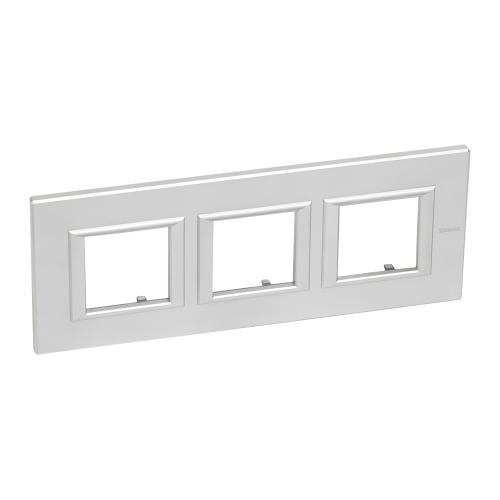 BTICINO - HA4802M3HHC Тройна Рамка 3х2М Monochrome Сиво Метална Правоъгълна Axolute