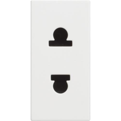 BTICINO - RW4125 Контакт ЕВРО/АМЕРИКАНСКИ Стандарт 2P 16A Детска Защита 1 Модул Classia Бял