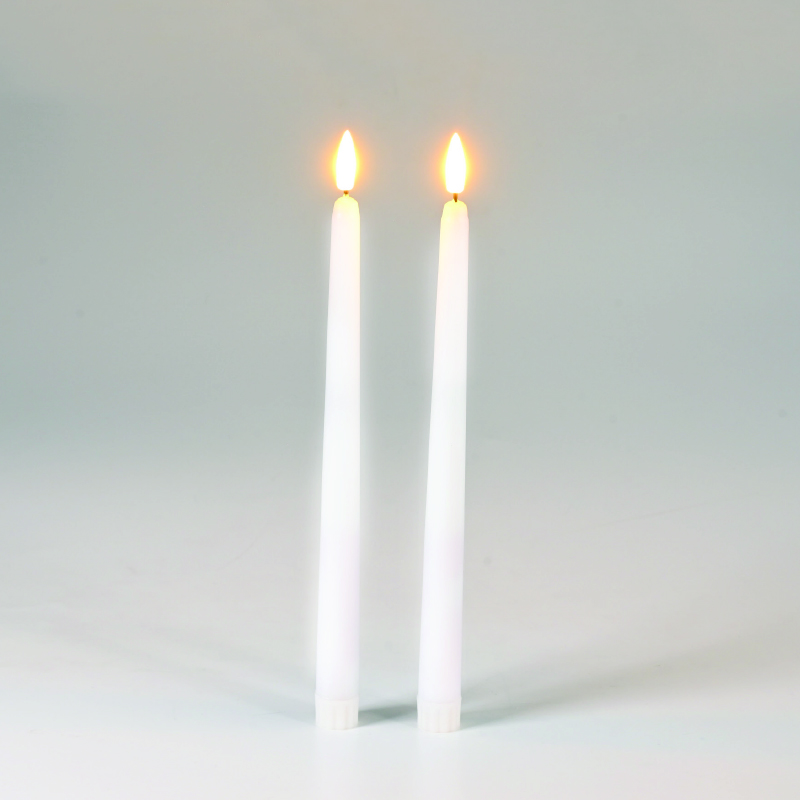 ACA LIGHTING CHRISTMAS X0721195 2 REAL WAX HOUSEHOLD WHITE CANDLES 2 WW LED BATT:2XAAA(NOT INCL) ON/OFF REMOTE CONTROL IP20 DIAM:2,2*27cm