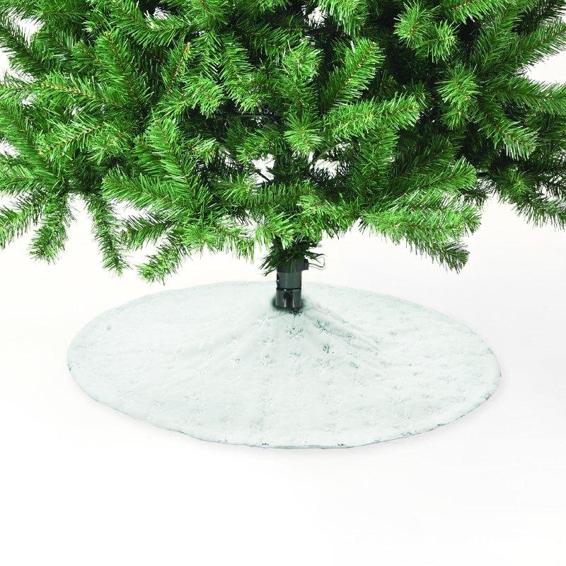 ACA LIGHTING CHRISTMAS X072381 XMAS TREE GIRTH WHITE SNOWFLAKES SEQUINS DIAM:120cm