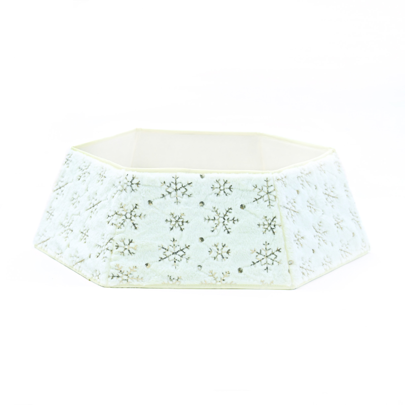 ACA LIGHTING CHRISTMAS X072384 XMAS TREE HEXAGONAL COLLAR DECORATIVE WHITE SEQUINS SNOWFLAKES 76,2*61*24cm