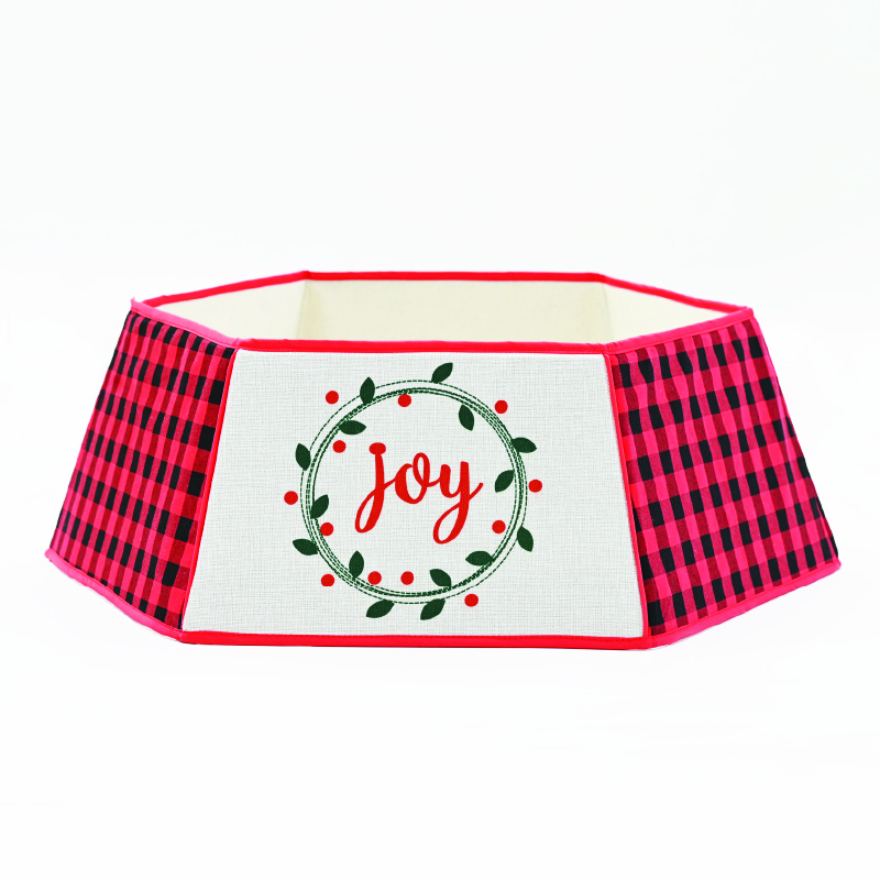 ACA LIGHTING CHRISTMAS X072585 XMAS TREE HEXAGONAL COLLAR JOY DECORATIVE RED COLOR 76,2*61*24cm