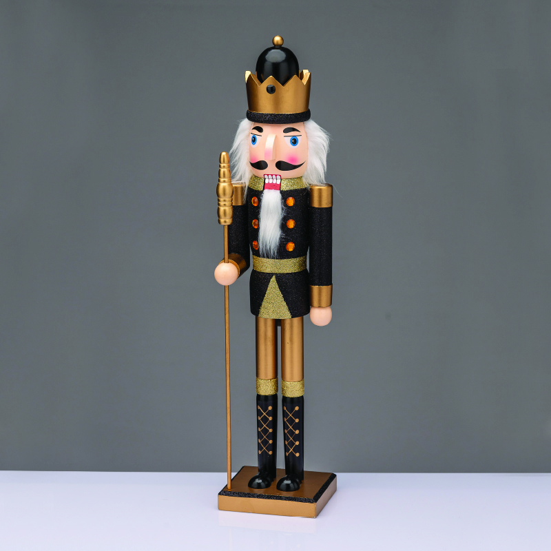ACA LIGHTING CHRISTMAS X1510619 NUTCRACKER KING WITH SCEPTER BLACK 106cm