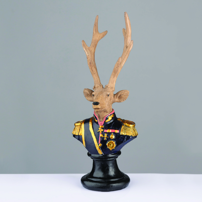 ACA LIGHTING CHRISTMAS X1524511 DECORATIVE DEER RESIN SOLDIER BROWN 24cm