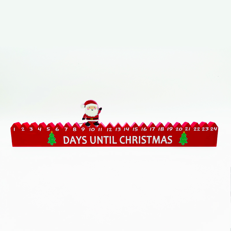 ACA LIGHTING CHRISTMAS X152501 WOODEN CALENDAR WITH SANTA DECORATIVE 45.5x2.5x11cm