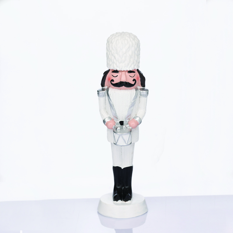 ACA LIGHTING CHRISTMAS X1525409 NUTCRACKER SOLDIER WITH DRUM WHITE 23cm