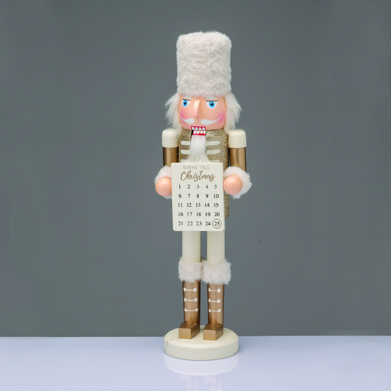 ACA LIGHTING CHRISTMAS X153818 NUTCRACKER SOLDIER WITH CALENDAR GLITTER 38cm