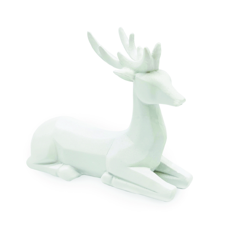 ACA LIGHTING CHRISTMAS X156413 DECORATIVE RESIN REINDEER WHITE 15cm