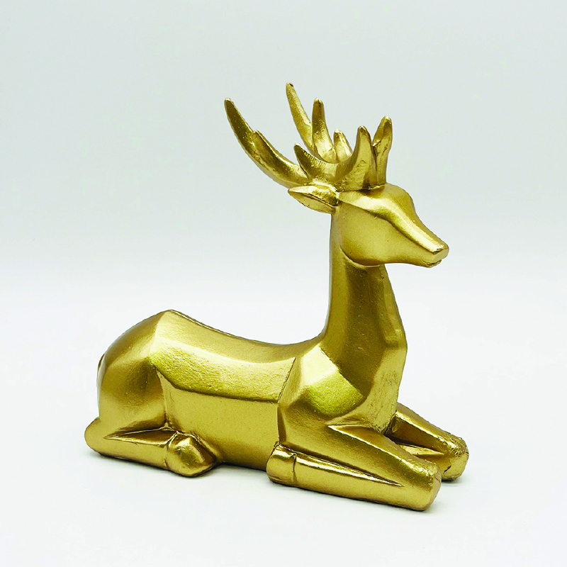 ACA LIGHTING CHRISTMAS X156613 DECORATIVE RESIN REINDEER GOLD 15cm