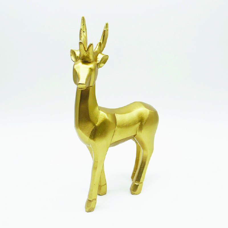 ACA LIGHTING CHRISTMAS X156615 DECORATIVE RESIN REINDEER GOLD 25cm