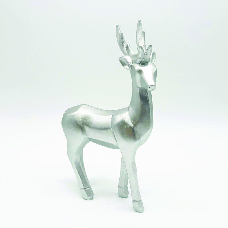 ACA LIGHTING CHRISTMAS X156715 DECORATIVE RESIN REINDEER SILVER 25cm